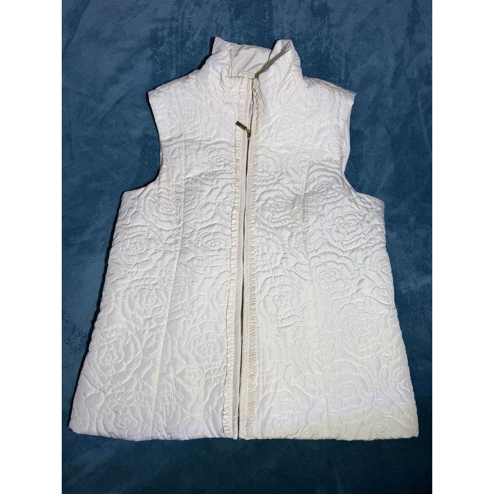 Charter Club Women's Large Cream Quilted Vest